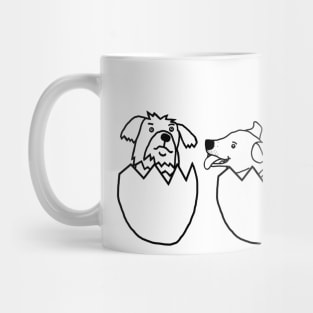 Easter Eggs with Puppy Dogs and Chicken Minimal Mug